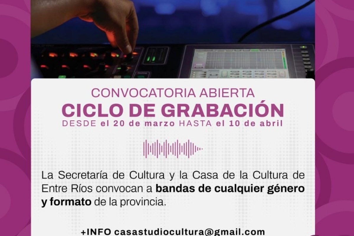 Imagen de Casa Estudio abre la convocatoria para bandas jóvenes de Entre Ríos